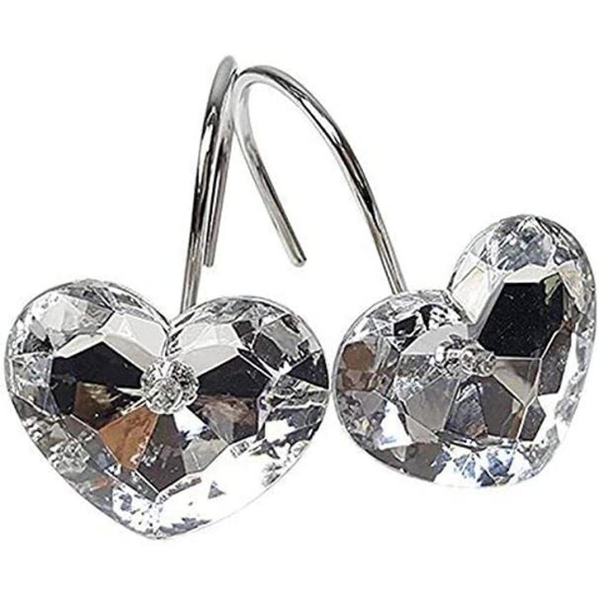 Gracelife Juego de 12 forma de corazón vidrio transparente