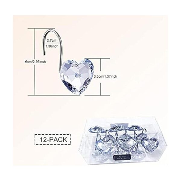 Gracelife Juego de 12 forma de corazón vidrio transparente