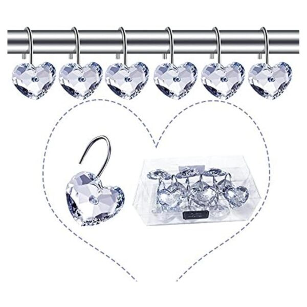 Gracelife Juego de 12 forma de corazón vidrio transparente