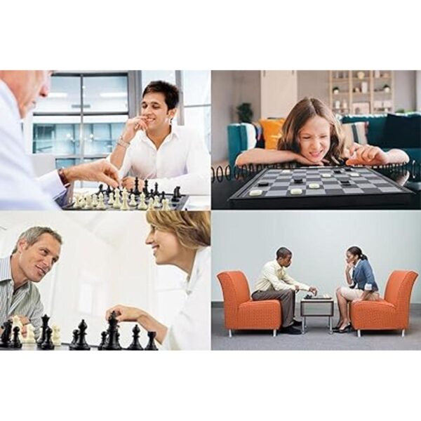 Hoshin Juego de ajedrez 3 en 1 plegable portátil para_4