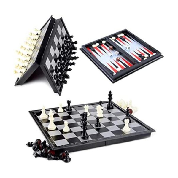 Hoshin Juego de ajedrez 3 en 1 plegable portátil para_1