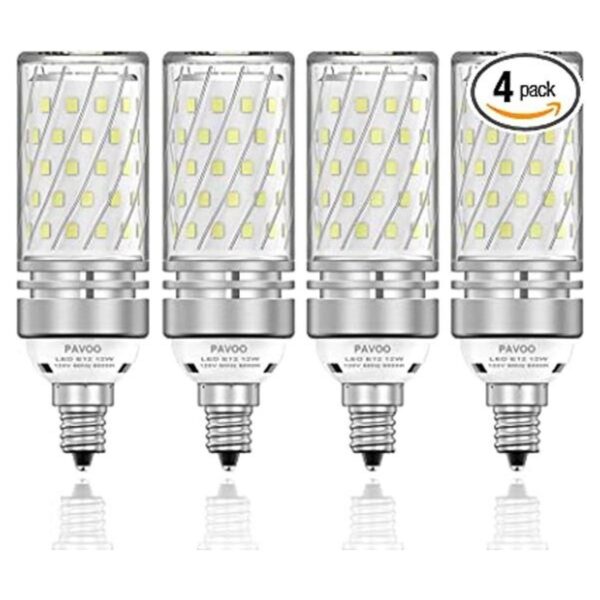 PAVOO Bombillas LED E12 bombillas LED de candelabro de 12