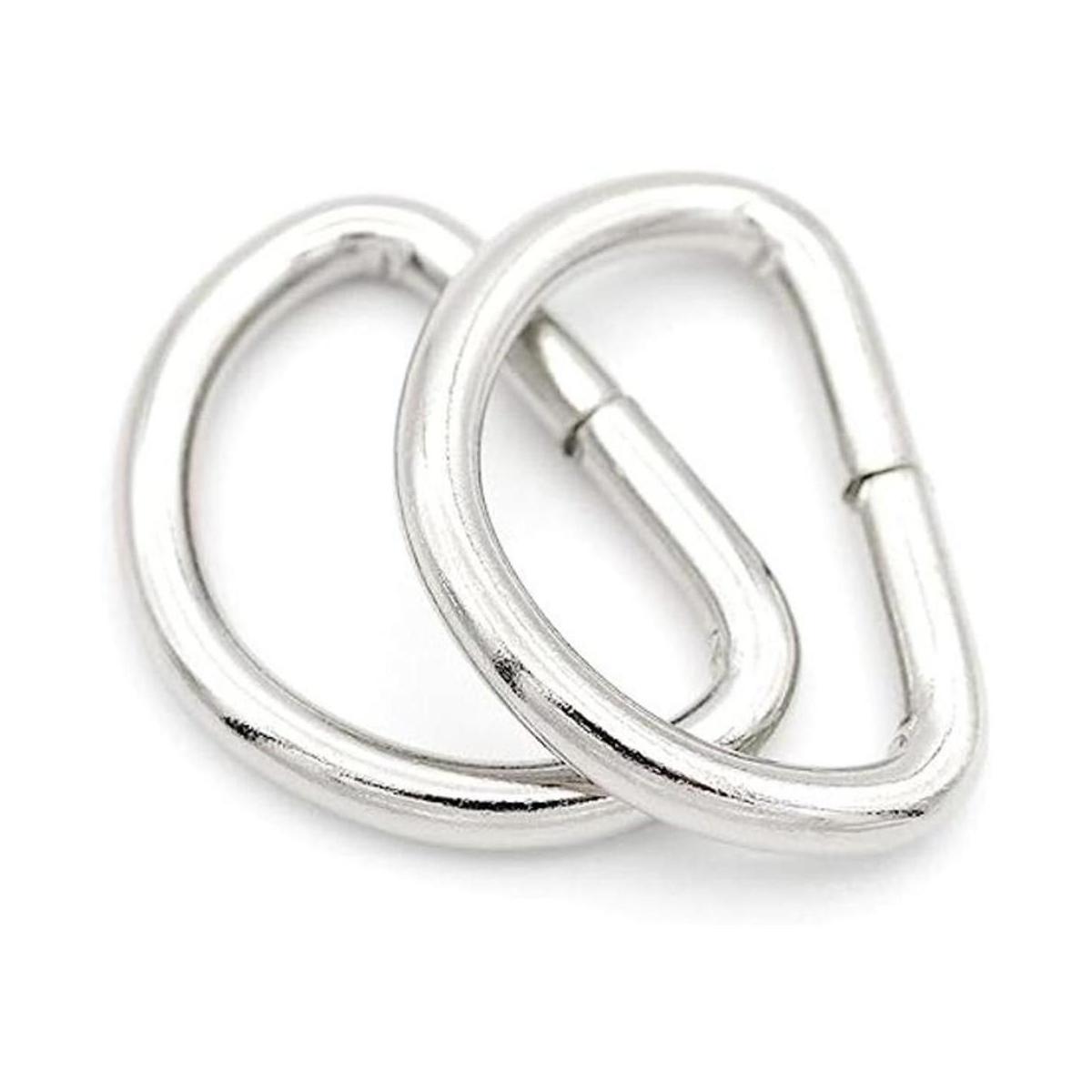CRAFTMEMORE Paquete de 100 anillos en D de metal de 1