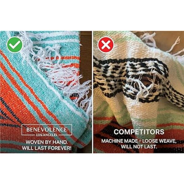 Manta mexicana tipo sarape tejida a mano perfecta para_5