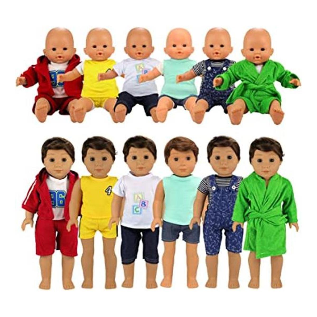 BARWA Ropa de muñeca de niño 6 juegos de ropa de muñeca