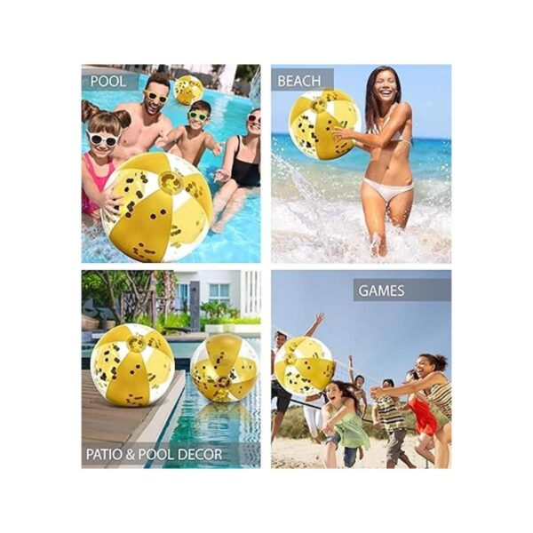 POZA Inflatable Beach Balls Set of 2 Elegant Glitter_3