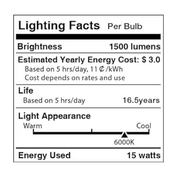 GEZEE Bombilla cilíndrica LED de 15 W bombillas LED E26