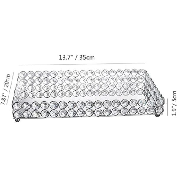 Feyarl Bandeja grande de cristal para tocador con espejo