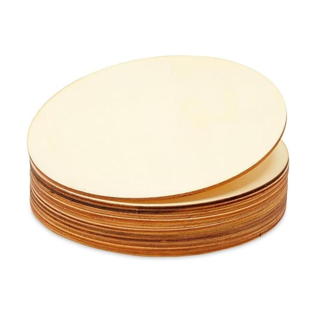 Juvale Paquete de 12 círculos de madera sin terminar de 6
