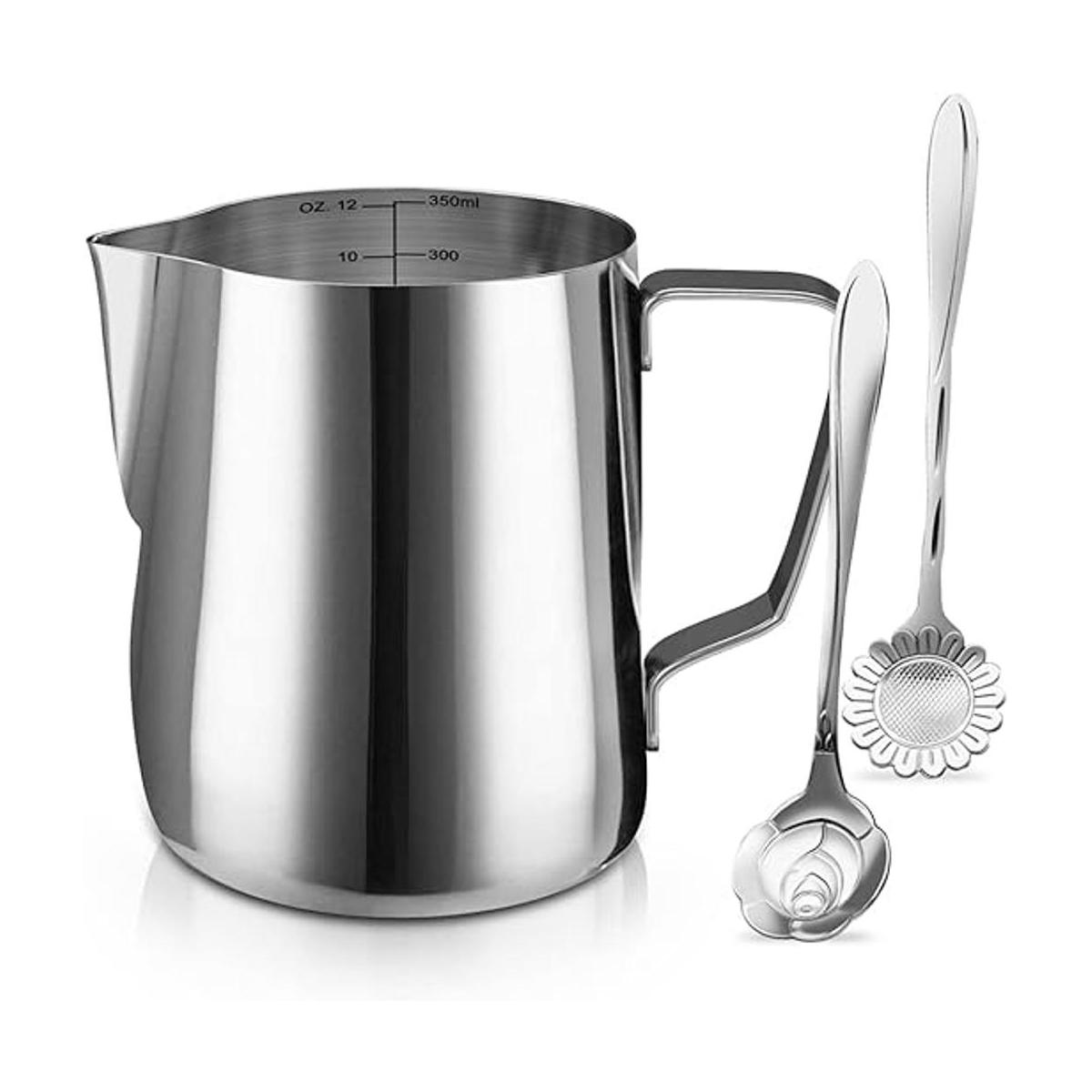 Jarra de espuma de leche 12 onzas11.8 fl oz de acero