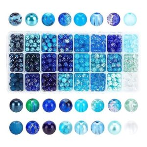 PH PandaHall 648 cuentas de vidrio azul de 24 colores de_1