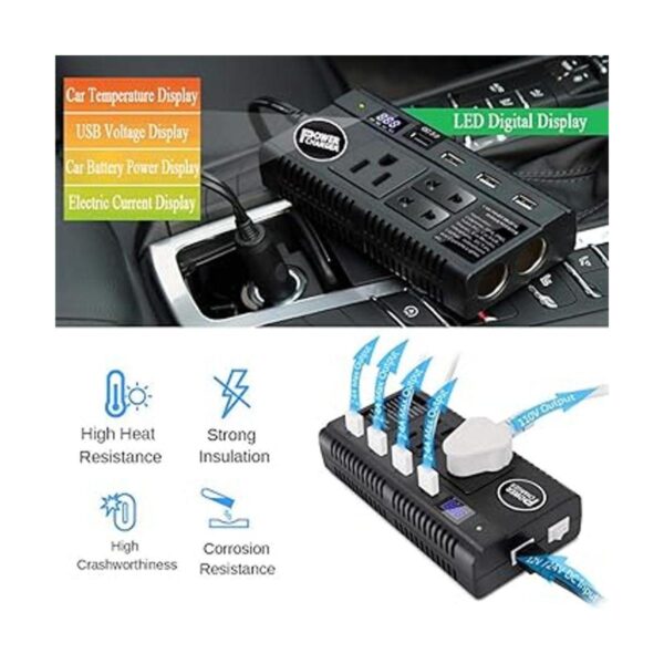 Inversor de corriente para automóvil 120 W CC 12 V 24_3