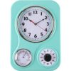 Lilys Home Reloj de pared retro de cocina con termómetro