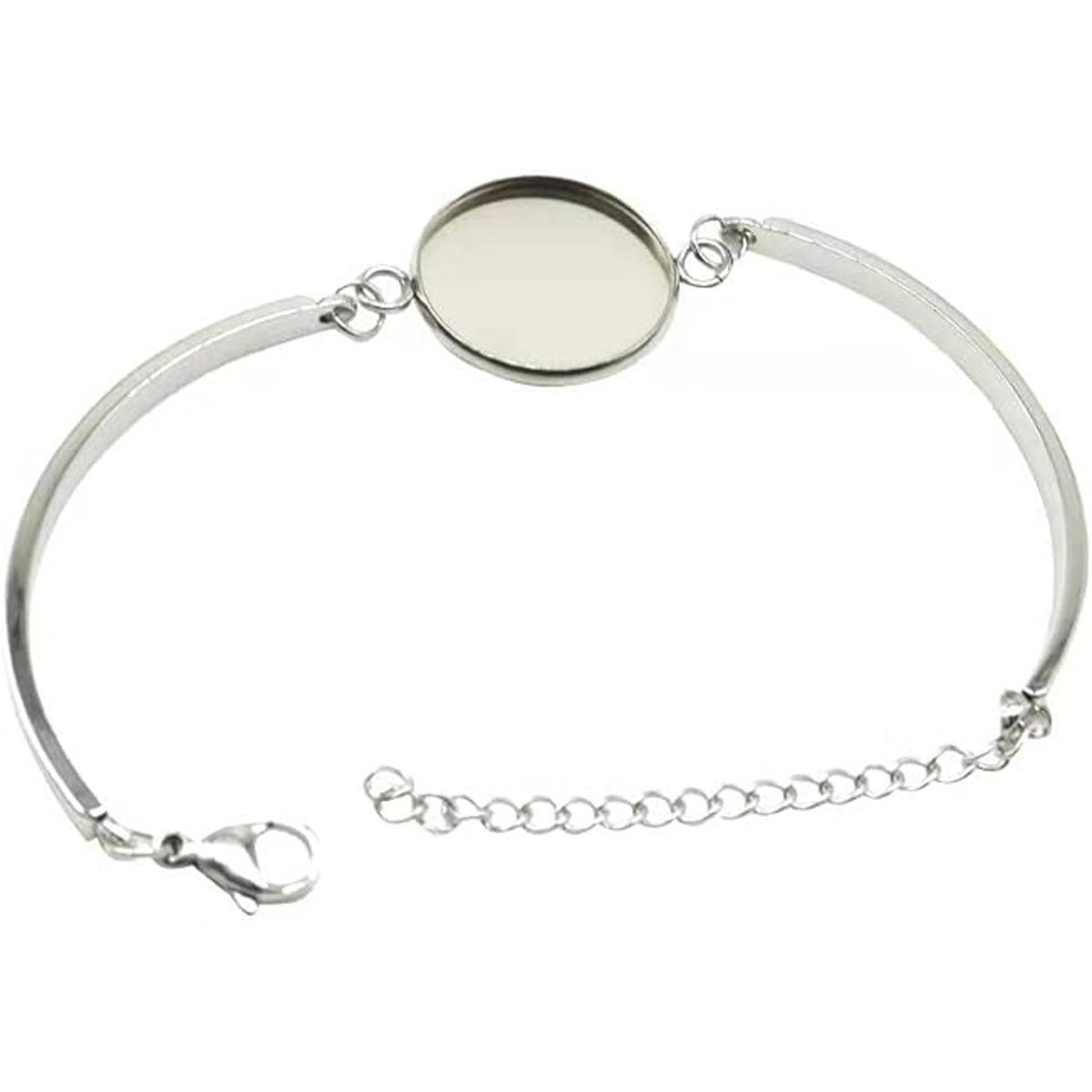 Pulsera de acero inoxidable ajustes 20 mm. cabujón de en