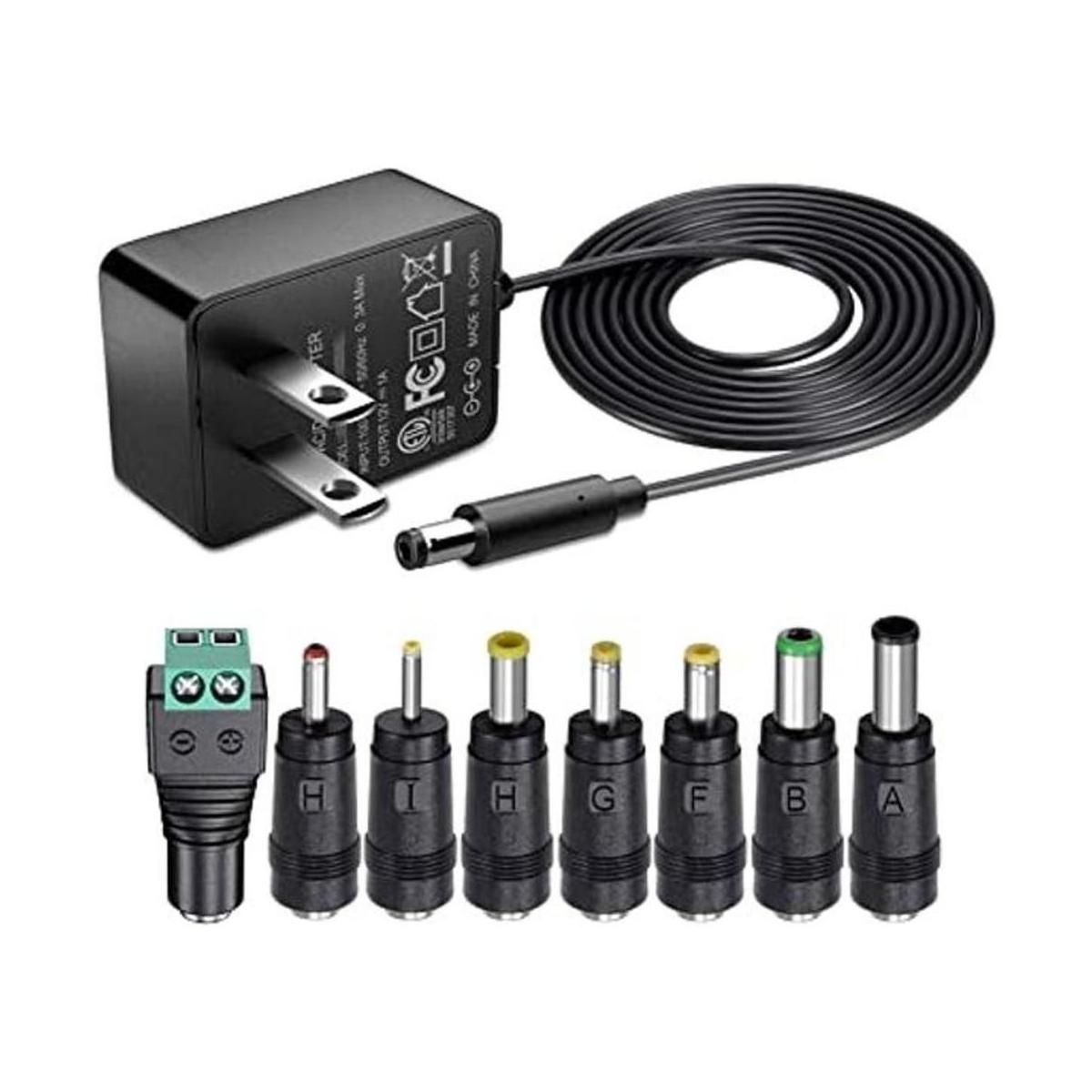 SoulBay Cargador de adaptador de CA de 12 V y 1 A con 8
