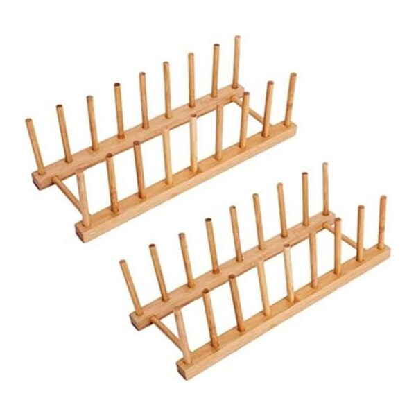 Dish Rack Rack de secado plato de bambú Natural puro_1