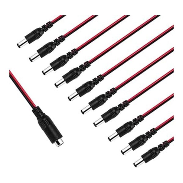 Cable de alimentación CC de 12 V 5 A conectores macho