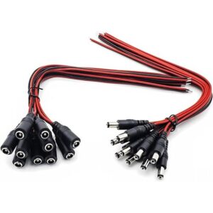 Cable de alimentación CC de 12 V 5 A conectores macho