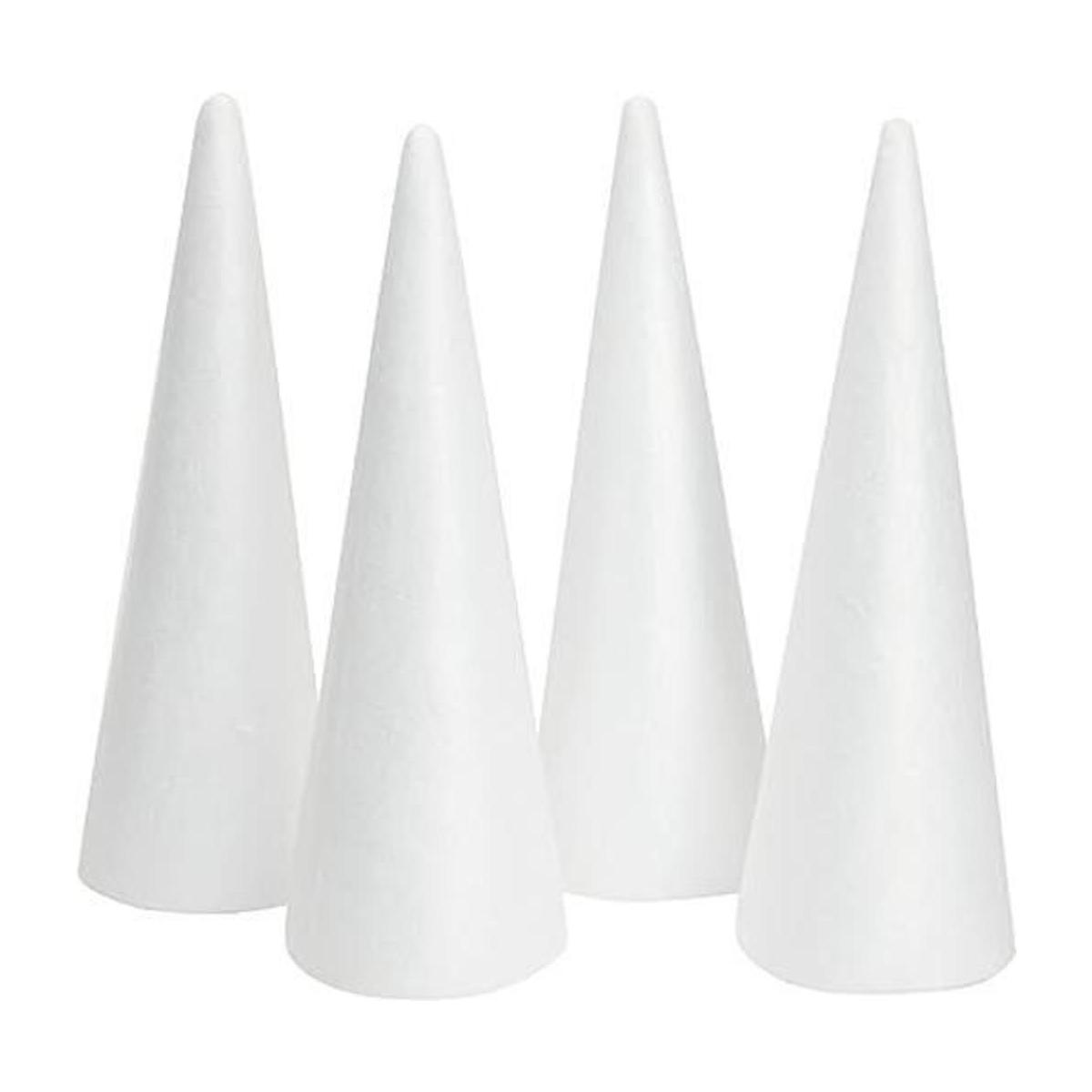 Paquete de 4 conos de árbol de espuma para manualidades