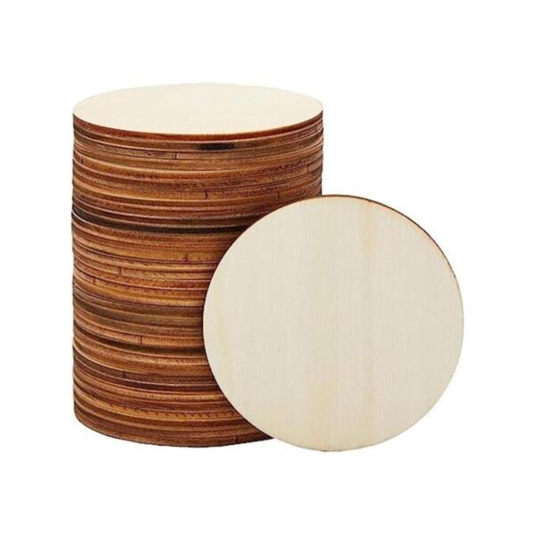 Juvale Paquete de 36 círculos de madera sin terminar para