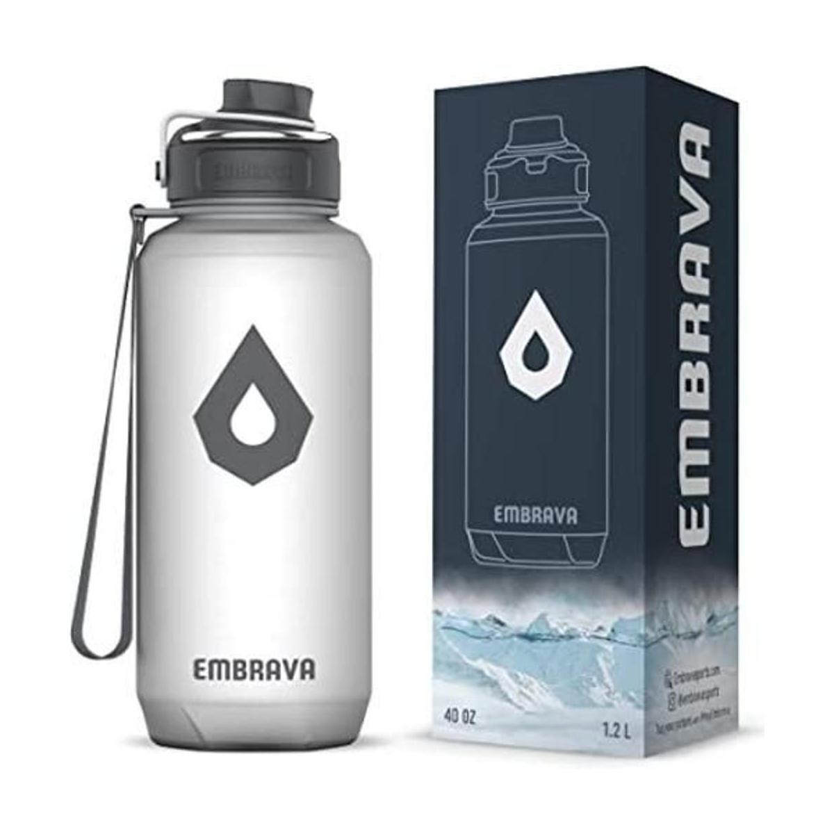 Embrava Botella de agua grande con anillo de transporte