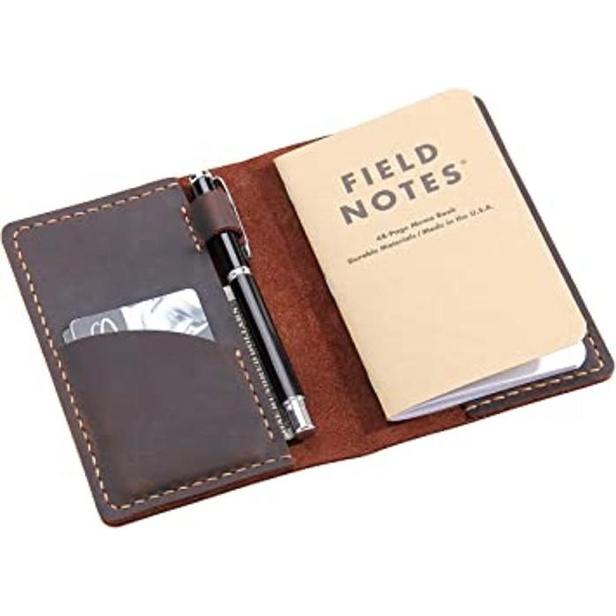 Funda de piel para cuaderno Moleskine Cahier hecha a
