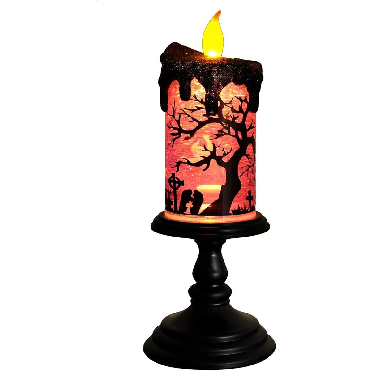 Eldnacele Velas de globo de nieve de Halloween lámpara