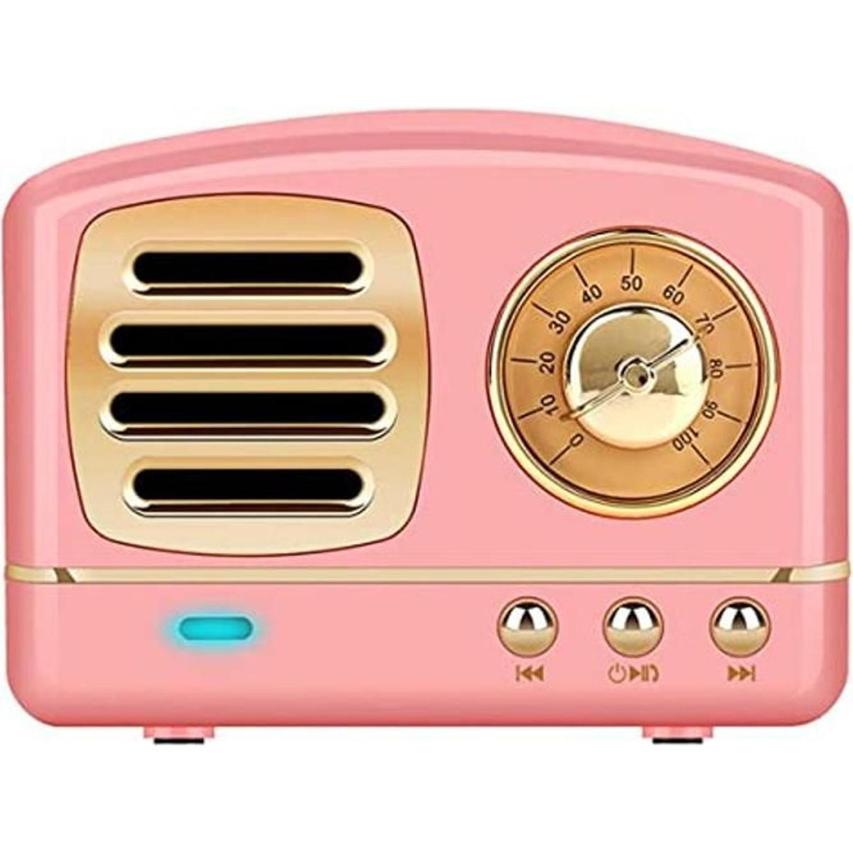Dosmix Bocina estéreo Bluetooth portátil altavoz retro
