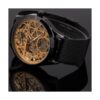 ManChDa Reloj mecánico esqueleto para hombre con correa de