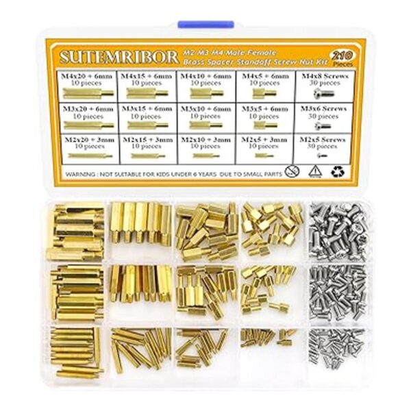 Sutemribor 420PCS M2 M3 M4 Macho Hembra Hexagonal Latón