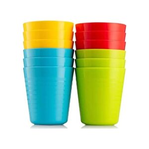 PLASKIDY Tazas para niños juego de 12 vasos de plástico