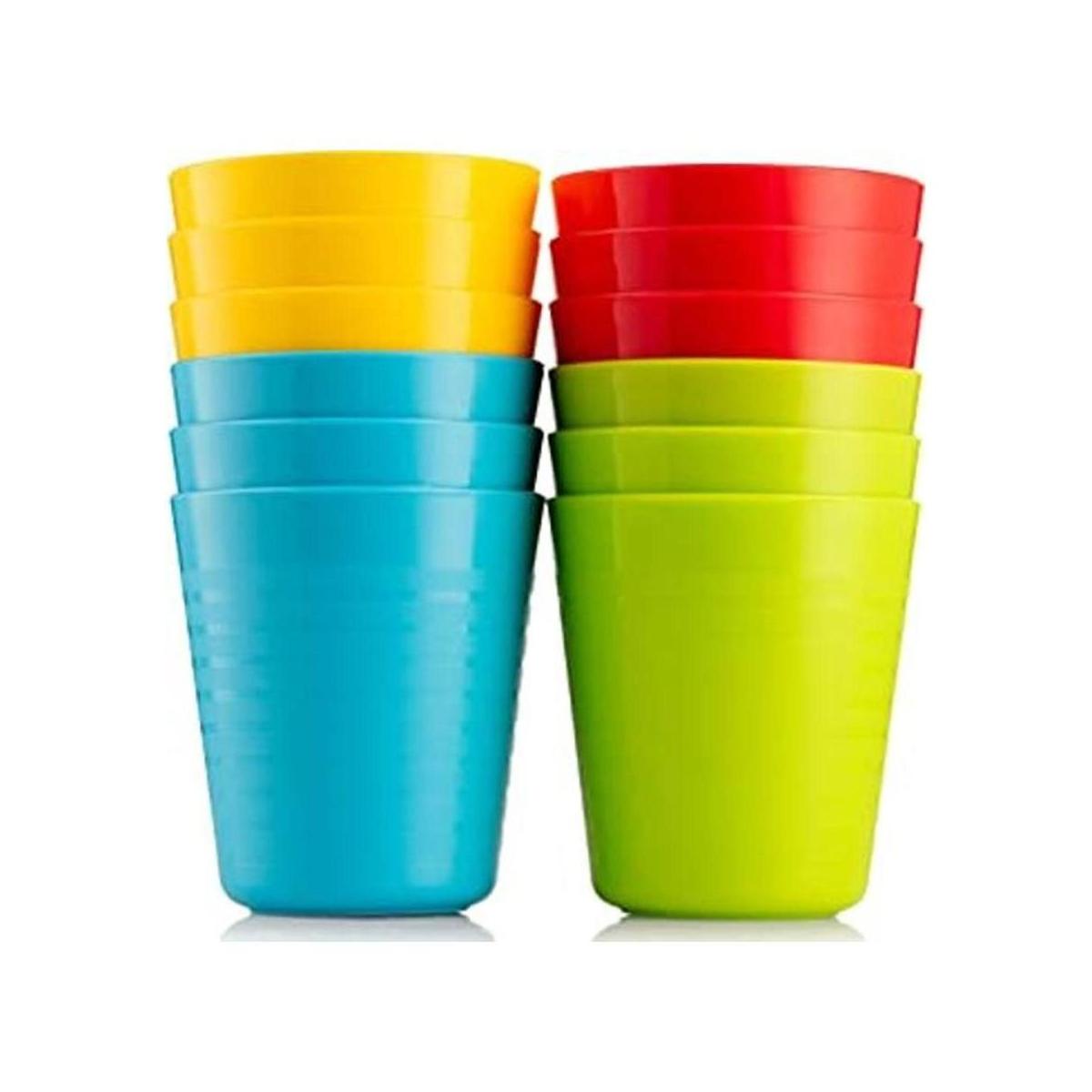 PLASKIDY Tazas para niños juego de 12 vasos de plástico