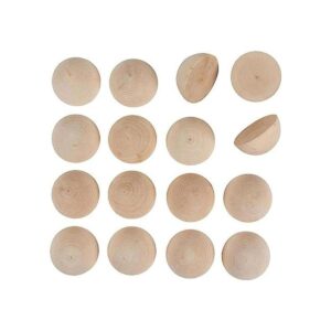 Bolas de madera divididas sin terminar medio bolas de_1