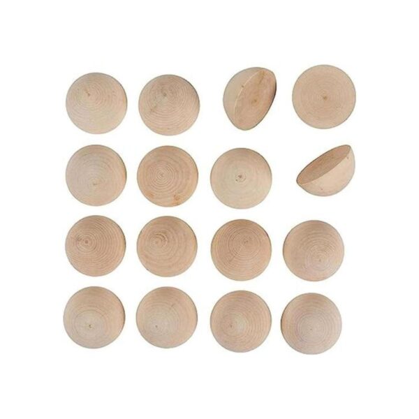 Bolas de madera divididas sin terminar medio bolas de_1
