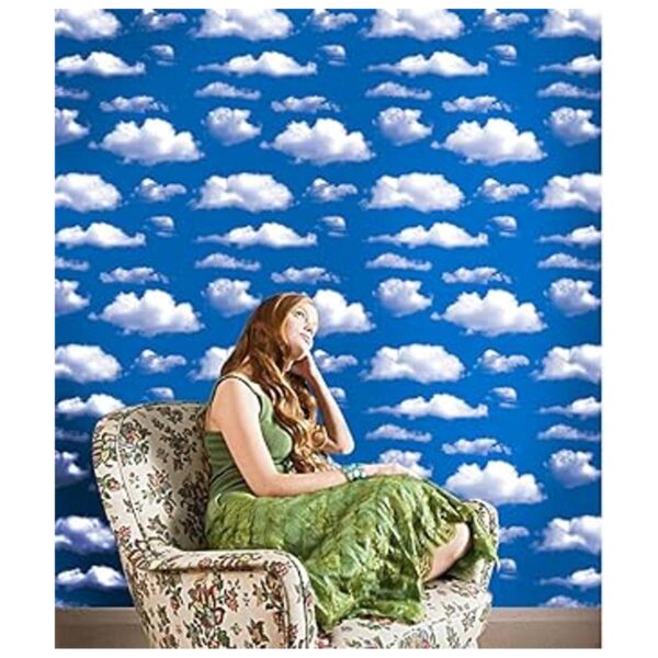 Papel de contacto con patrón de nubes de cielo azul_2