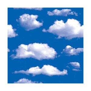Papel de contacto con patrón de nubes de cielo azul_1