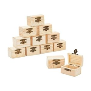 Paquete de 12 cajas de madera para manualidades caja