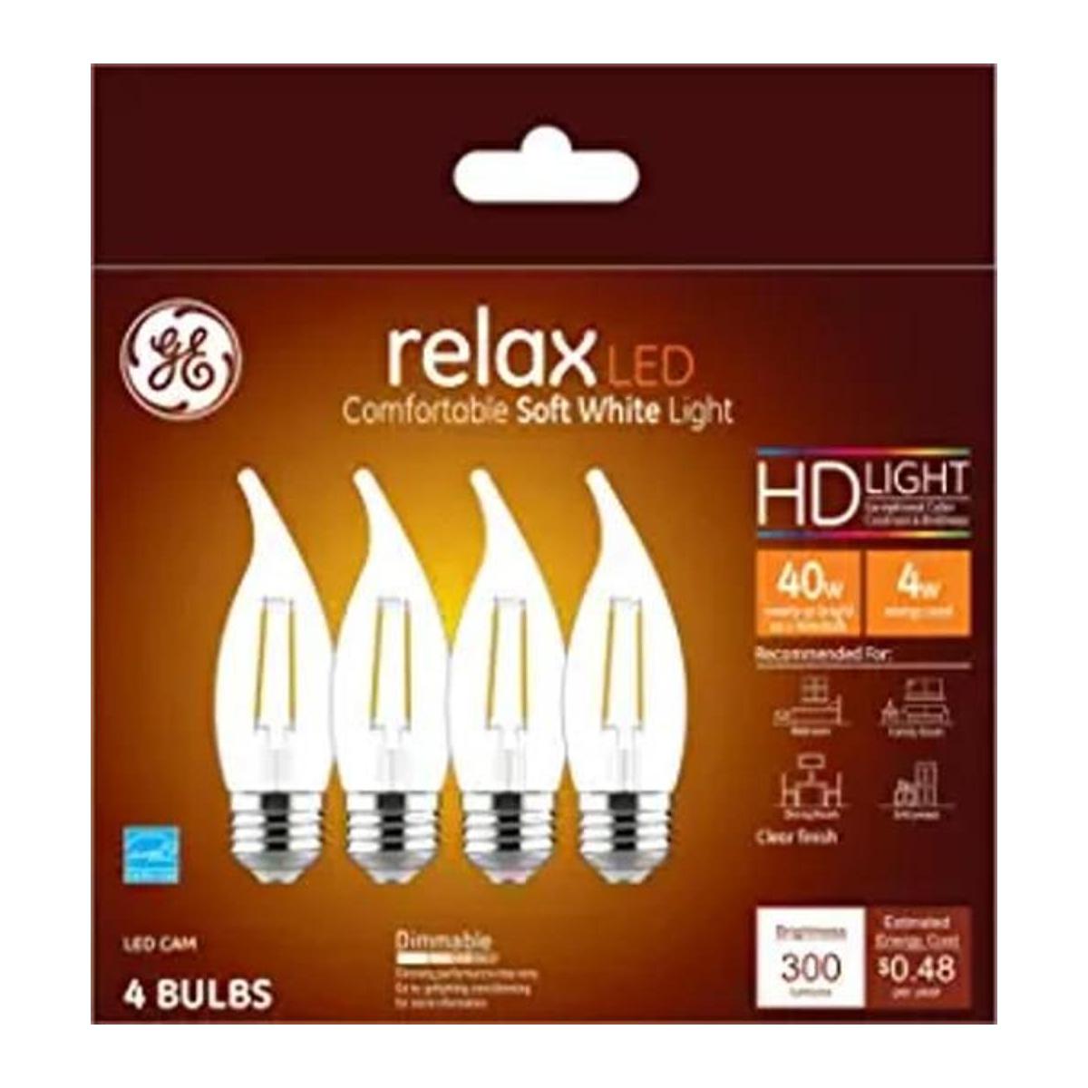 GE Relax Bombillas LED de 4 vatios equivalente a 40