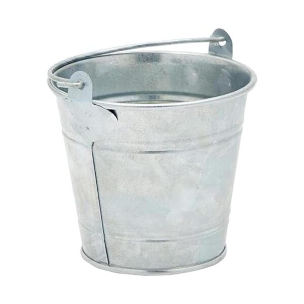 Paquete de 6 cubos galvanizados pequeños con asas mini