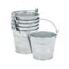 Paquete de 6 cubos galvanizados pequeños con asas mini