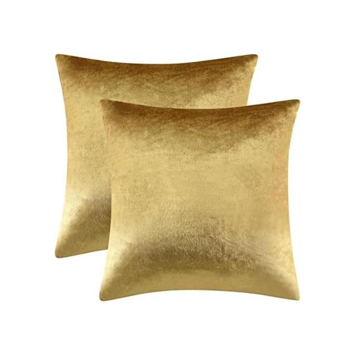 Fundas de almohada decorativas de terciopelo dorado de 18