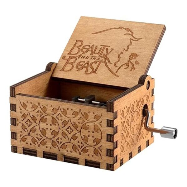 Caja de música Huntmic de madera de belleza y la bestia_2