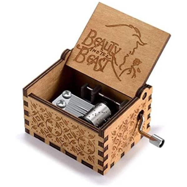 Caja de música Huntmic de madera de belleza y la bestia_1