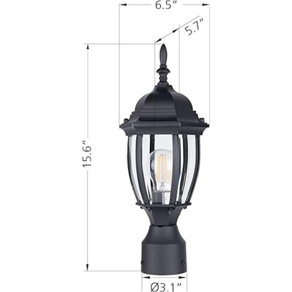 LITPaTH Farol de poste de luz para exteriores con una base_4