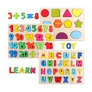 QZMTOY Rompecabezas educativos de madera con formas de_1