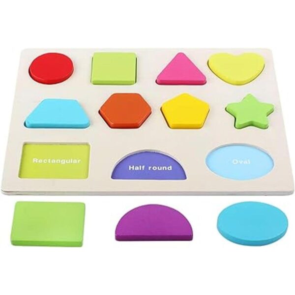 QZMTOY Rompecabezas educativos de madera con formas de_3