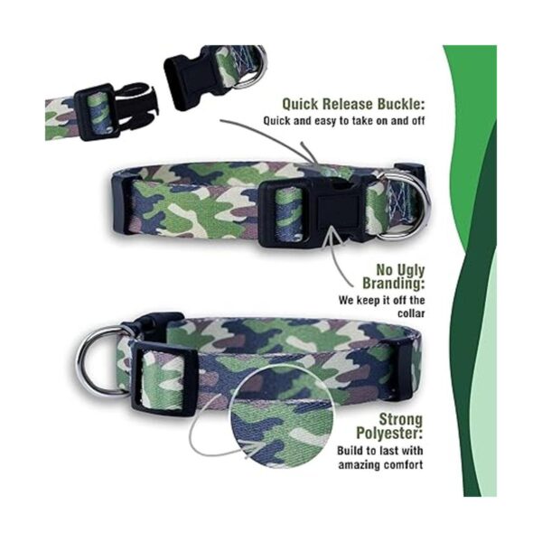Native Pup Collar de perro camuflaje mediano verde_4