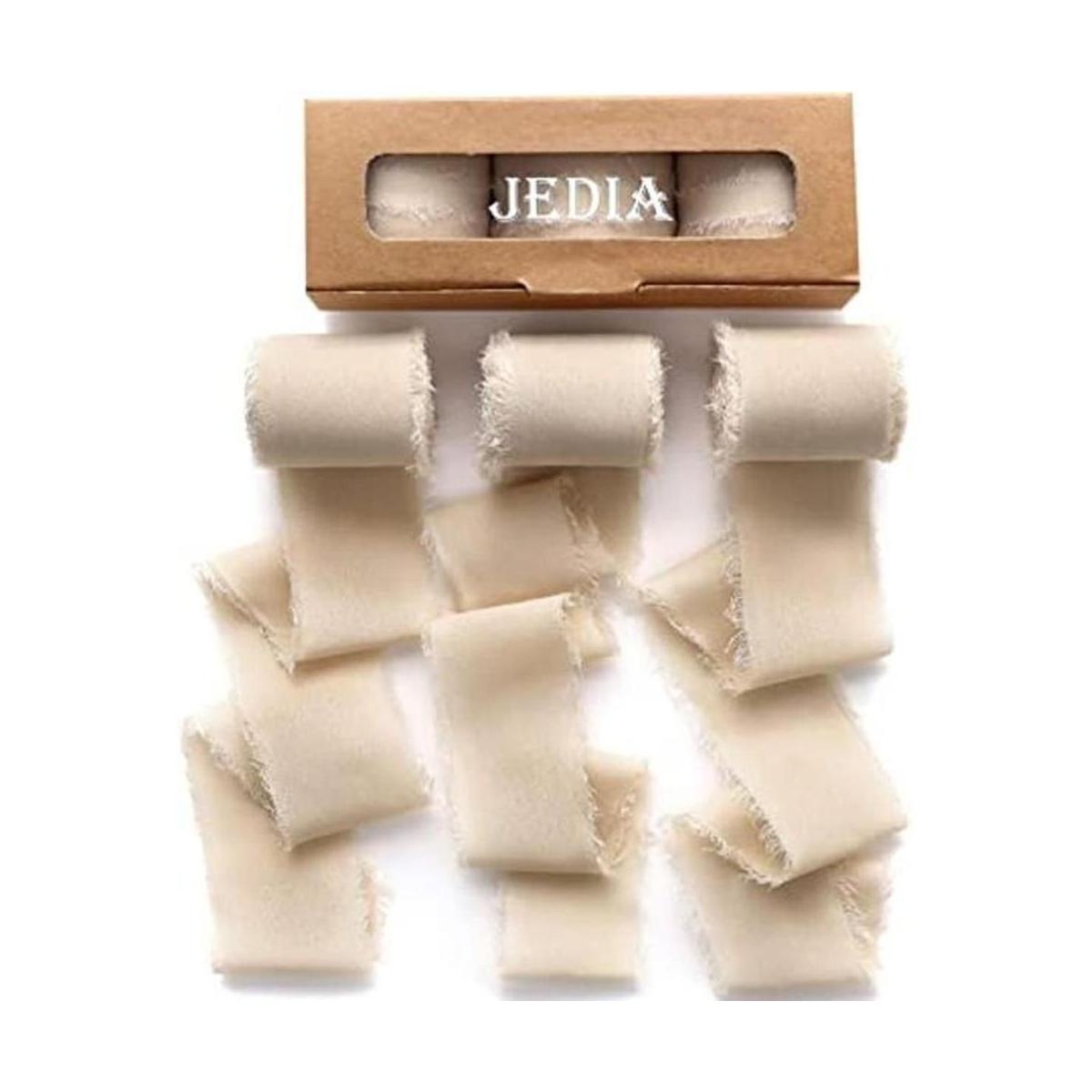 JEDIA Cinta de gasa 3 rollos de cintas de seda de gasa