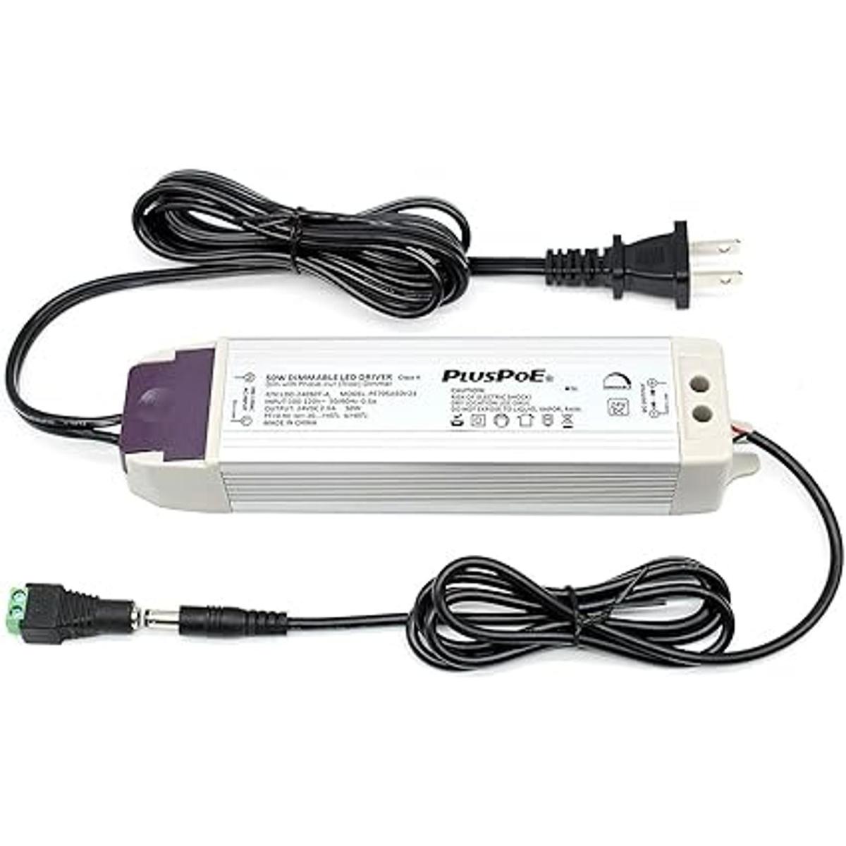 PLUSPOE Tira de luz LED regulable de 50 W 2A magnética
