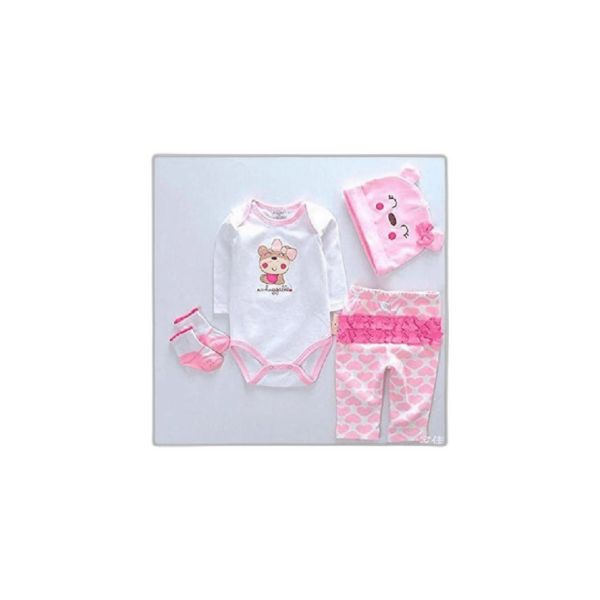 Muñecas Reborn Ropa de bebé trajes rosados para muñecas_1